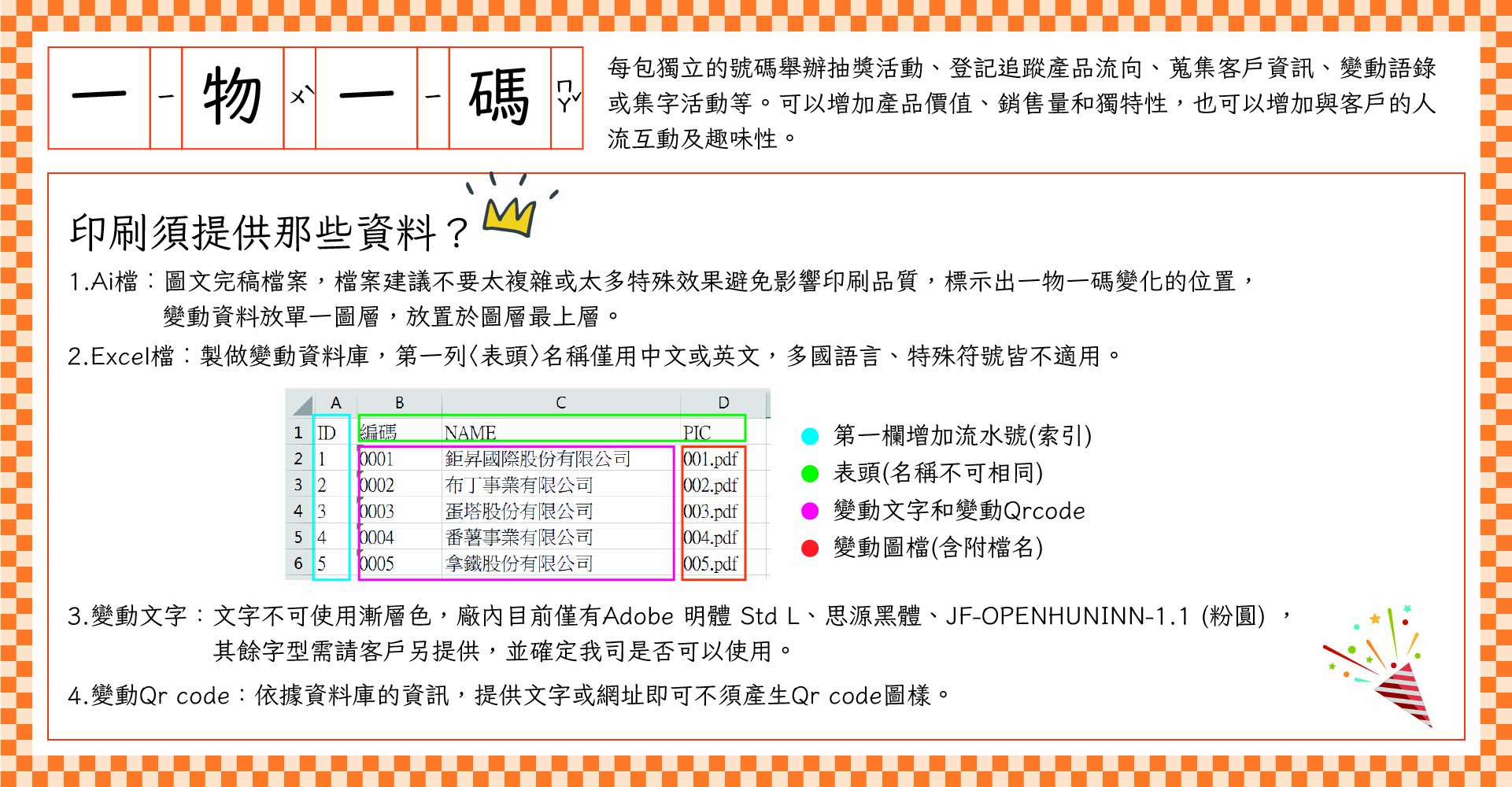 鉅昇國際 變動資料印刷 製作說明